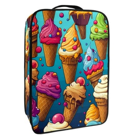 OWNTA Ice Cream Pattern Premium Polyester Shoe Box - Durable 9x12in Storage Container - Organize Your Shoes Efficiently and Neatly