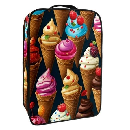 OWNTA Ice Cream Pattern Premium Polyester Shoe Box - Durable 9x12in Storage Container - Organize Your Shoes Efficiently and Neatly