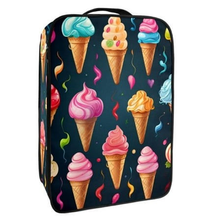 OWNTA Ice Cream Pattern Premium Polyester Shoe Box - Durable 9x12in Storage Container - Organize Your Shoes Efficiently and Neatly