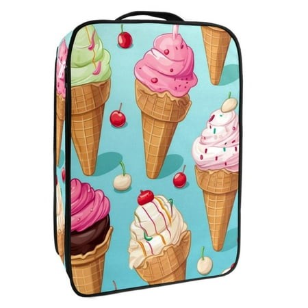 OWNTA Ice Cream Pattern Premium Polyester Shoe Box - Durable 9x12in Storage Container - Organize Your Shoes Efficiently and Neatly