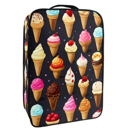 OWNTA Ice Cream Pattern Premium Polyester Shoe Box - Durable 9x12in Storage Container - Organize Your Shoes Efficiently and Neatly