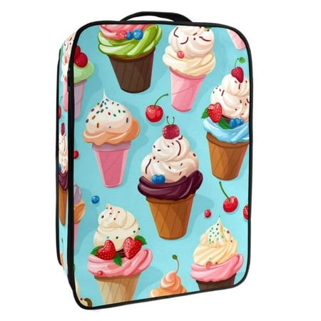 OWNTA Ice Cream Pattern Premium Polyester Shoe Box - Durable 9x12in Storage Container - Organize Your Shoes Efficiently and Neatly