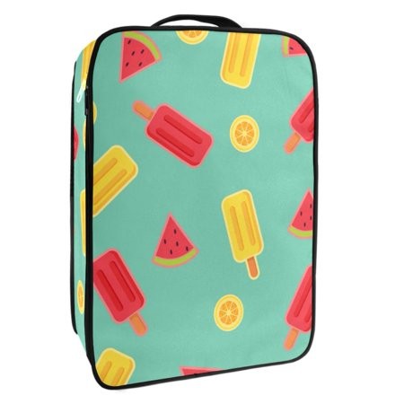 OWNTA Summer Ice Cream Watermelon Orange Pattern Premium Polyester Shoe Box - Durable 9x12in Storage Container - Organize Your Shoes Efficiently and N
