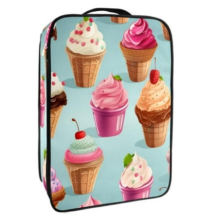 OWNTA Ice Cream Pattern Premium Polyester Shoe Box - Durable 9x12in Storage Container - Organize Your Shoes Efficiently and Neatly