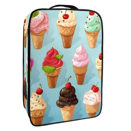 OWNTA Ice Cream Pattern Premium Polyester Shoe Box - Durable 9x12in Storage Container - Organize Your Shoes Efficiently and Neatly