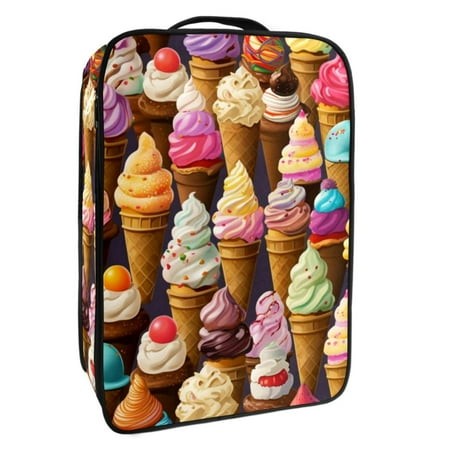 OWNTA Ice Cream Pattern Premium Polyester Shoe Box - Durable 9x12in Storage Container - Organize Your Shoes Efficiently and Neatly