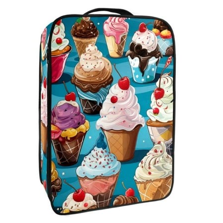 OWNTA Ice Cream Pattern Premium Polyester Shoe Box - Durable 9x12in Storage Container - Organize Your Shoes Efficiently and Neatly