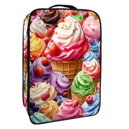 OWNTA Ice Cream Pattern Premium Polyester Shoe Box - Durable 9x12in Storage Container - Organize Your Shoes Efficiently and Neatly