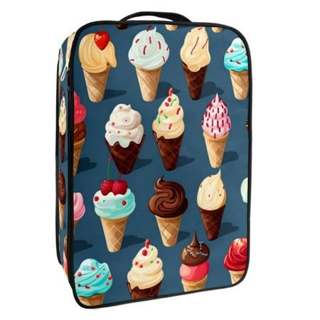 OWNTA Ice Cream Pattern Premium Polyester Shoe Box - Durable 9x12in Storage Container - Organize Your Shoes Efficiently and Neatly