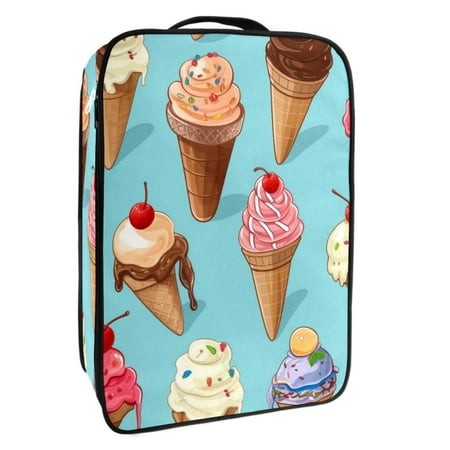 OWNTA Ice Cream Pattern Premium Polyester Shoe Box - Durable 9x12in Storage Container - Organize Your Shoes Efficiently and Neatly