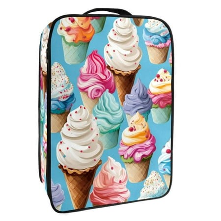 OWNTA Ice Cream Pattern Premium Polyester Shoe Box - Durable 9x12in Storage Container - Organize Your Shoes Efficiently and Neatly