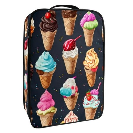OWNTA Ice Cream Pattern Premium Polyester Shoe Box - Durable 9x12in Storage Container - Organize Your Shoes Efficiently and Neatly