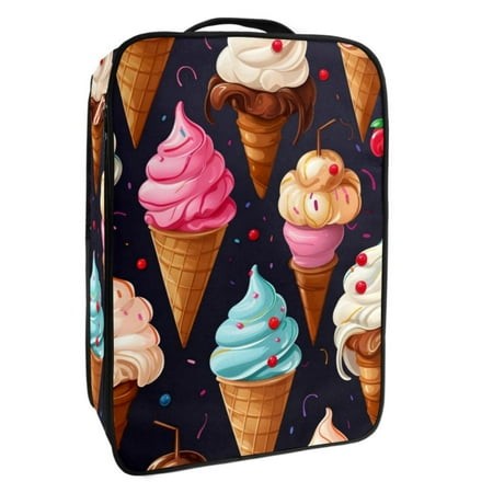 OWNTA Ice Cream Pattern Premium Polyester Shoe Box - Durable 9x12in Storage Container - Organize Your Shoes Efficiently and Neatly