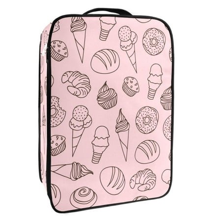 OWNTA Desserts Ice Creams Donuts Cake Pattern Premium Polyester Shoe Box - Durable 9x12in Storage Container - Organize Your Shoes Efficiently and Neat