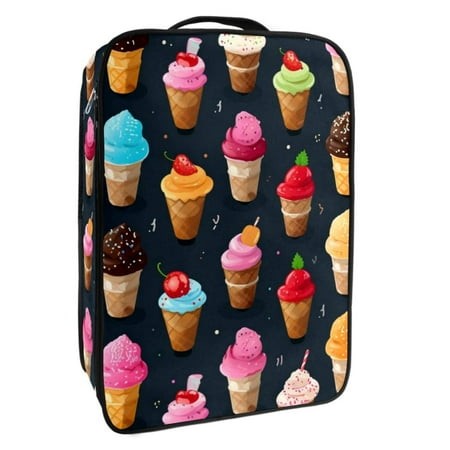 OWNTA Ice Cream Pattern Premium Polyester Shoe Box - Durable 9x12in Storage Container - Organize Your Shoes Efficiently and Neatly