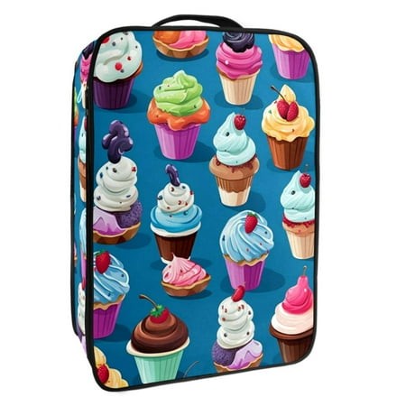 OWNTA Ice Cream Pattern Premium Polyester Shoe Box - Durable 9x12in Storage Container - Organize Your Shoes Efficiently and Neatly