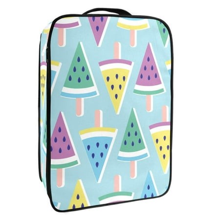 OWNTA Pastel Summer Popsicles Ice Cream Pattern Premium Polyester Shoe Box - Durable 9x12in Storage Container - Organize Your Shoes Efficiently and Ne