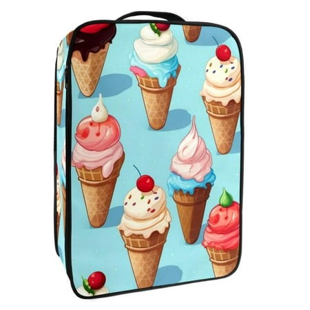 OWNTA Ice Cream Pattern Premium Polyester Shoe Box - Durable 9x12in Storage Container - Organize Your Shoes Efficiently and Neatly