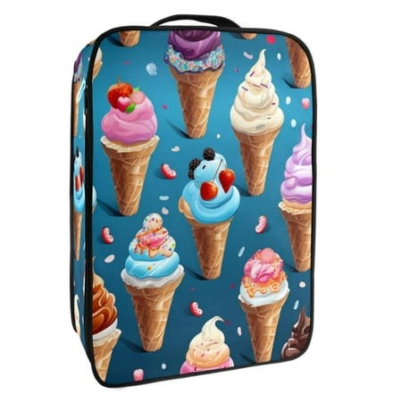 OWNTA Ice Cream Pattern Premium Polyester Shoe Box - Durable 9x12in Storage Container - Organize Your Shoes Efficiently and Neatly