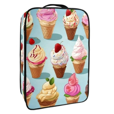 OWNTA Ice Cream Pattern Premium Polyester Shoe Box - Durable 9x12in Storage Container - Organize Your Shoes Efficiently and Neatly