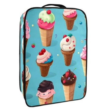 OWNTA Ice Cream Pattern Premium Polyester Shoe Box - Durable 9x12in Storage Container - Organize Your Shoes Efficiently and Neatly