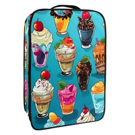 OWNTA Ice Cream Pattern Premium Polyester Shoe Box - Durable 9x12in Storage Container - Organize Your Shoes Efficiently and Neatly