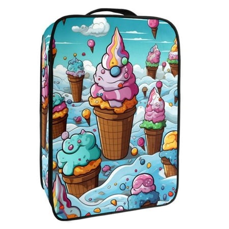 OWNTA Ice Cream Pattern Premium Polyester Shoe Box - Durable 9x12in Storage Container - Organize Your Shoes Efficiently and Neatly