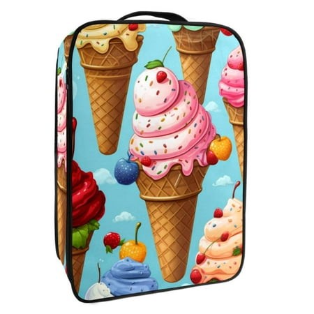 OWNTA Ice Cream Pattern Premium Polyester Shoe Box - Durable 9x12in Storage Container - Organize Your Shoes Efficiently and Neatly