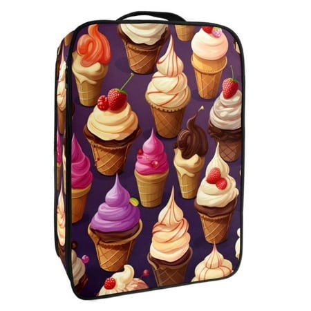 OWNTA Ice Cream Pattern Premium Polyester Shoe Box - Durable 9x12in Storage Container - Organize Your Shoes Efficiently and Neatly