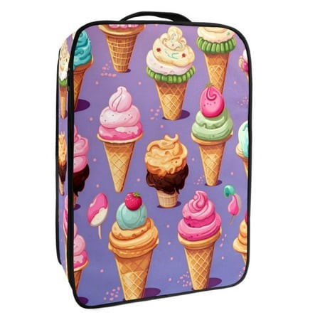 OWNTA Ice Cream Pattern Premium Polyester Shoe Box - Durable 9x12in Storage Container - Organize Your Shoes Efficiently and Neatly