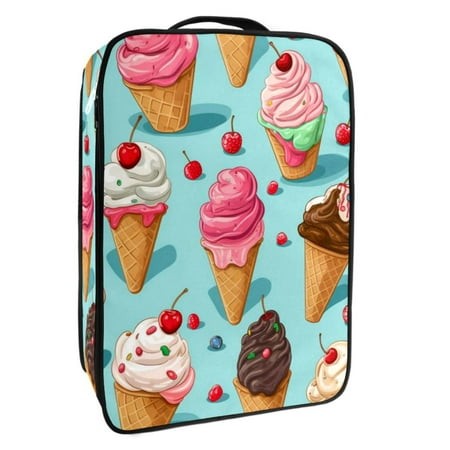 OWNTA Ice Cream Pattern Premium Polyester Shoe Box - Durable 9x12in Storage Container - Organize Your Shoes Efficiently and Neatly