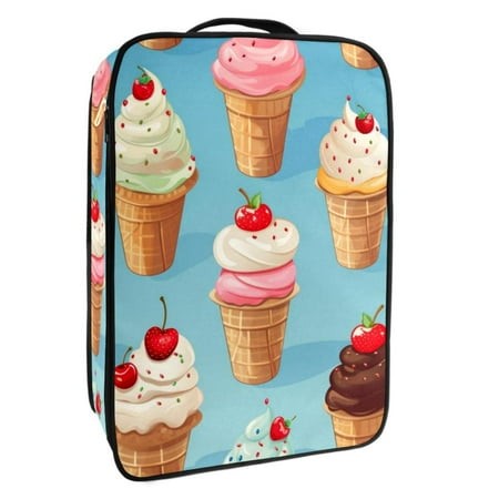 OWNTA Ice Cream Pattern Premium Polyester Shoe Box - Durable 9x12in Storage Container - Organize Your Shoes Efficiently and Neatly