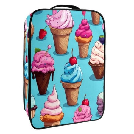 OWNTA Ice Cream Pattern Premium Polyester Shoe Box - Durable 9x12in Storage Container - Organize Your Shoes Efficiently and Neatly