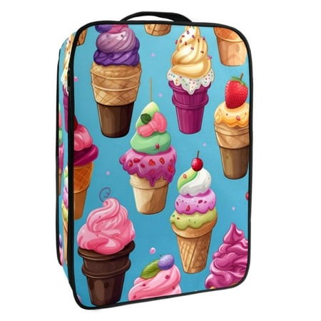 OWNTA Ice Cream Pattern Premium Polyester Shoe Box - Durable 9x12in Storage Container - Organize Your Shoes Efficiently and Neatly