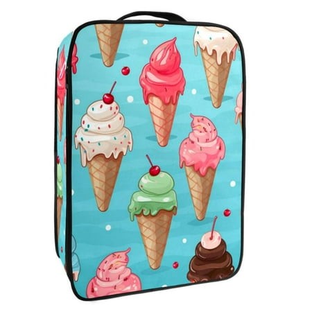 OWNTA Ice Cream Pattern Premium Polyester Shoe Box - Durable 9x12in Storage Container - Organize Your Shoes Efficiently and Neatly