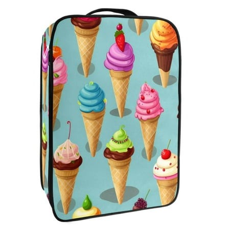 OWNTA Ice Cream Pattern Premium Polyester Shoe Box - Durable 9x12in Storage Container - Organize Your Shoes Efficiently and Neatly
