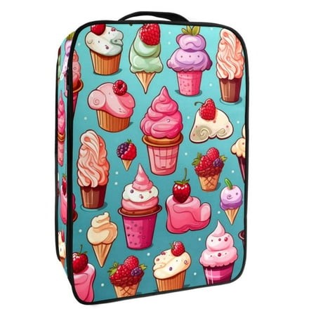 OWNTA Ice Cream Pattern Premium Polyester Shoe Box - Durable 9x12in Storage Container - Organize Your Shoes Efficiently and Neatly