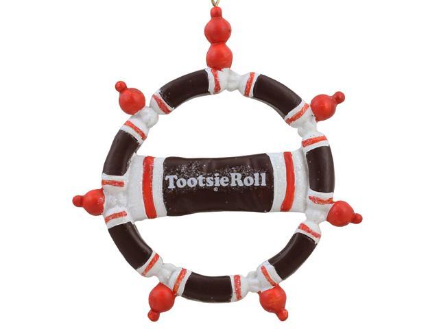 NORTHLIGHT 4  Tootsie Roll Candy Christmas Wreath Ornament - Brown/White