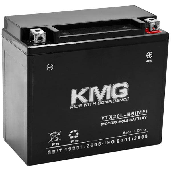 KMG Battery Compatible with Polaris 1507 V92C DC Clsc Deluxe Cruiser 1998-2004 YTX20L-BS Sealed Maintenance Free Battery High Performance 12V SMF OEM 