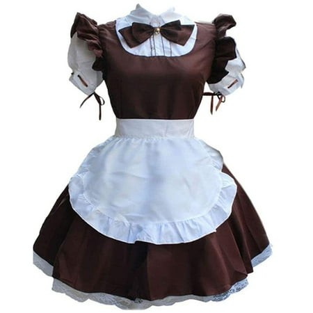 RYKJLWY Summer Dresses for Women Lingerie Maid Cosplay Costume Women Headwear Apron Fake Collar Bowknot Dress Casual Dresses for Women Sun Dress Sundr