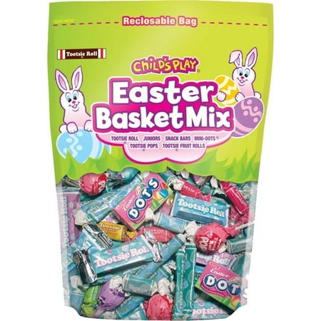 Tootsie Roll Childs Play Easter Basket Bulk Individually Wrapped Candy Assortment Mix in Resealable Bag  24.6 Oz