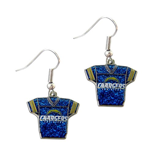 NFL LA Los Angeles Chargers Sports Team Logo Glitter Jerseys Sparkle Dangle Logo Earring Set Charm Gift