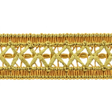 1 1/2  (3.5cm) Wide Noblesse Collection Vintage Gimp Braid Trim # 0150HG  Canary Gold #4875 (Dark Gold  Yellow Gold) 14 Yards (42 Ft/12.5m)