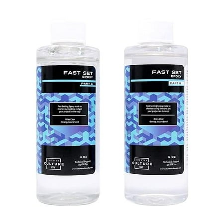 Counter Culture DIY Fast Set Epoxy Resin  8 Oz Kit  Quick Art Supplies for Coating  Casting  Geodes  Tabletop  Bar Top  Live Edge River Tables  Metall