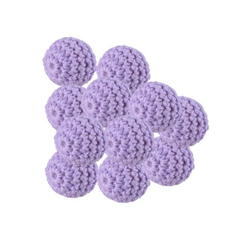 ViLaViDe Pack of 10 16mm Wooden Cotton Thread Crochet Balls DIY Jewelry Accessories Beaded Cotton Balls