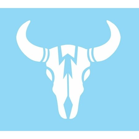 Desert Southwest Stencil Buffalo Aztec Designs DIY Craft Signs (6 Inch) Translucent Blue S43A