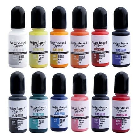 12 Colors Cement Water-soluble Color Essence Gypsum Pigment for Creative for Path Floor Tile Pavement Cement Additive