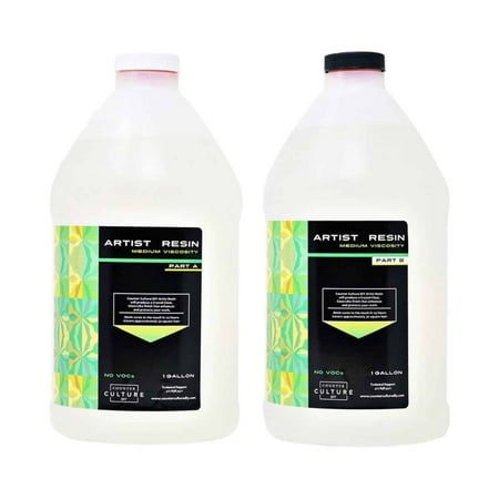 Counter Culture DIY Clear Artist Resin  Medium Viscosity  2 Gallon Kit  Art Epoxy Supplies for Metallic Stains Acrylic 100 Soli
