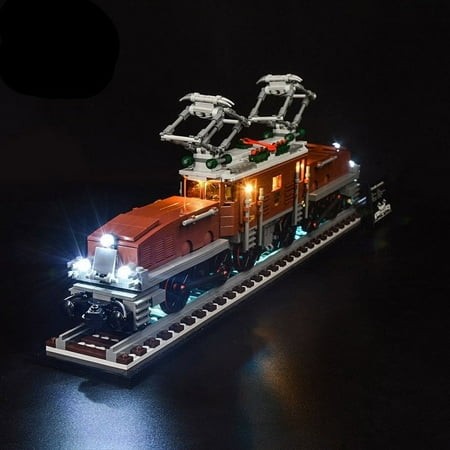 Custom MOC Same as Major Brands! LED Lighting Set DIY Toys 10277 Crocodile Locomotive (Not Included Building Blocks)