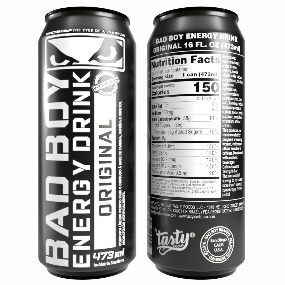 BAD BOY ENERGY DRINK – Original Flavor – 12 Pack (16 Fl Oz Each) – Bold Guara... thumbnail